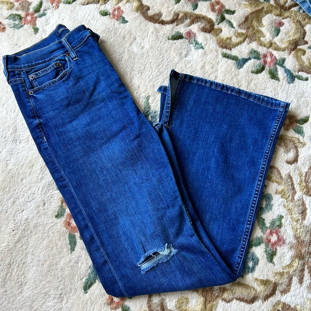 High waisted wide leg jeans
